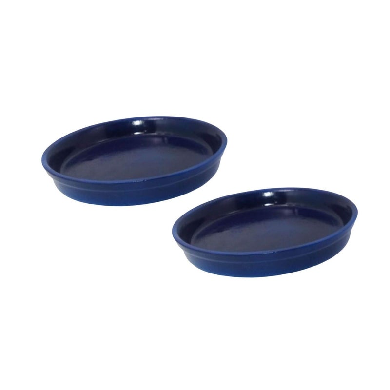 Lasaki Round Ceramic Trays (Plates Saucers) for Pots, planters, Flower, Succulent(Set of 2,Blue,6 inch) R6(Plants not Included) - Image 5