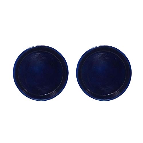 Lasaki Round Ceramic Trays (Plates Saucers) for Pots, planters, Flower, Succulent(Set of 2,Blue,6 inch) R6(Plants not Included) - Image 2