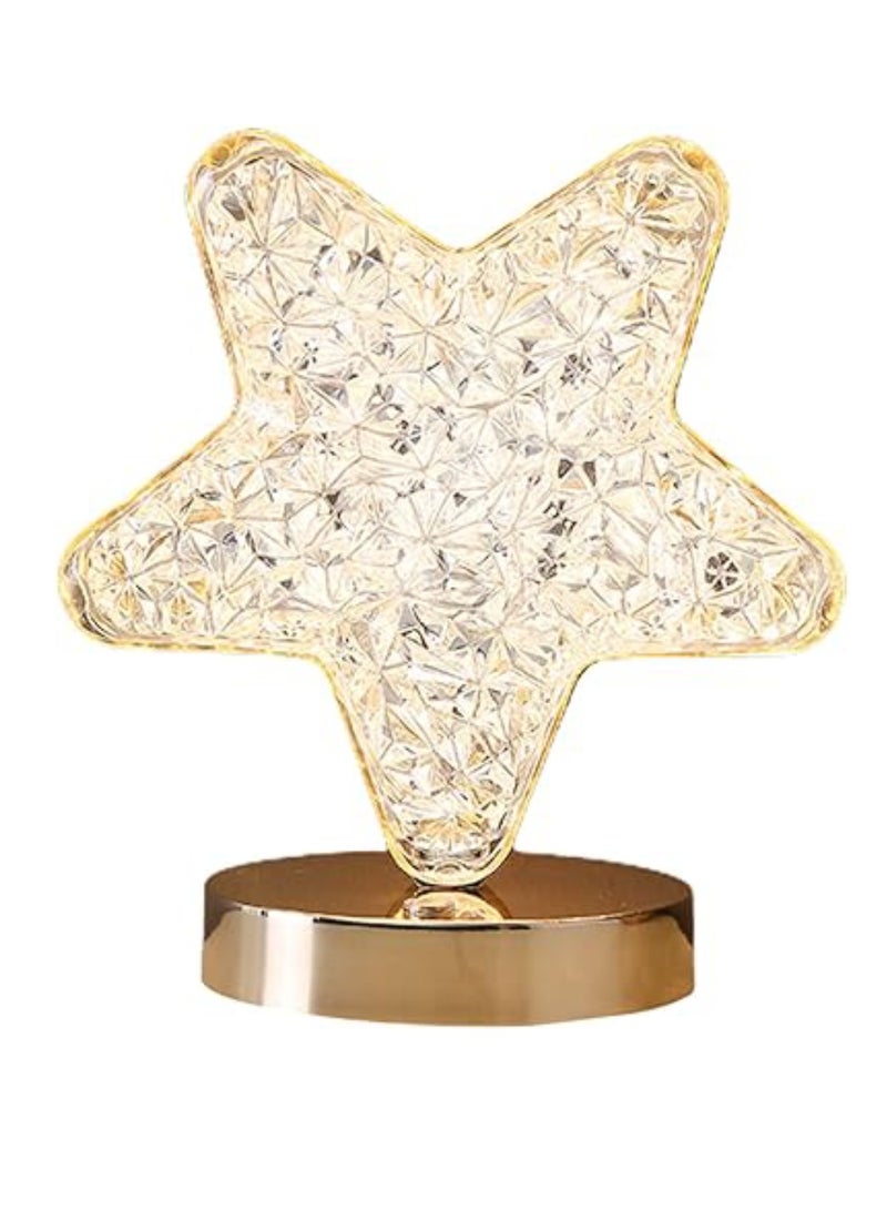 DIGI CORE Ramadan Lamp Touch Control 3 Colors Rechargeable Table Lamp With Metal Base Small Decorative Acrylic Night Light Crystal Table Lamp For Ramadan Decoration Light