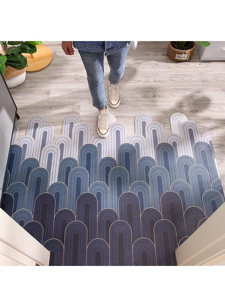 Y&D Entry Door Mat High-grade Wash-free Erasable Leather Floor Mat Full-spread Household Dirt-resistant Non-slip Entry Door Mat Can Be Cut-Blue40*60cm  - Image 3