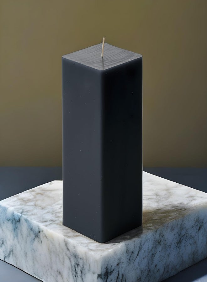 Luces®Smokeless Scented Paraffin Wax Set 3 Black Square Cube Pillar Candle for Party,Birthday Party,Dinner Table, Living Room - Image 2