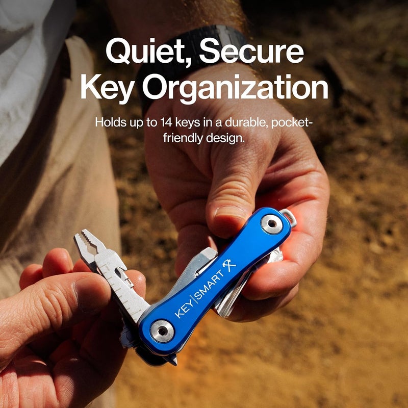 KeySmart Rugged Multi-Tool Key Holder with Bottle Opener and Pocket Clip - Blue - Image 3