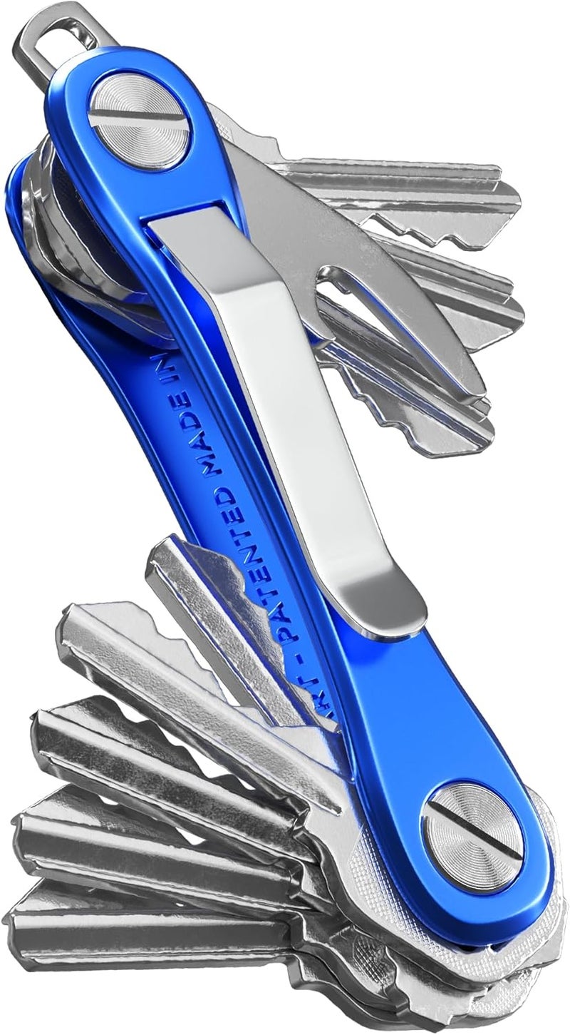 KeySmart Rugged Multi-Tool Key Holder with Bottle Opener and Pocket Clip - Blue - Image 1