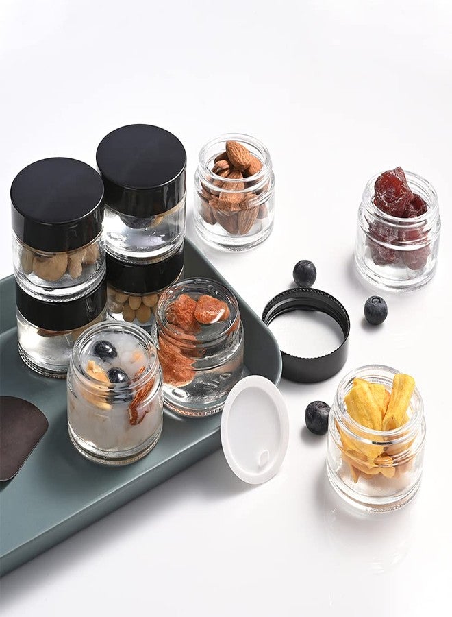 Tecohouse 4 Pack 1oz Small Glass Containers with Lids, Glass Jars with Black Lids & Stickers, Mini Reusable Empty Container for Creams, Lotion, Cosmetic - Image 4