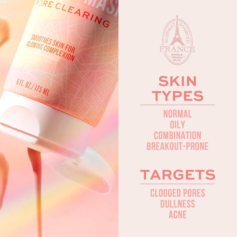 Freeman Exotic Blends Pore Clearing French Pink Clay Peel Off Facial Mask 6 floz175 mL Tube - Image 3