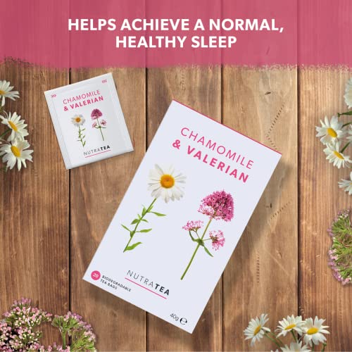 Nutra Tea NutraTea - Chamomile & Valerian Tea- Bedtime and Night Time Tea - 40 Tea Bags - Image 5