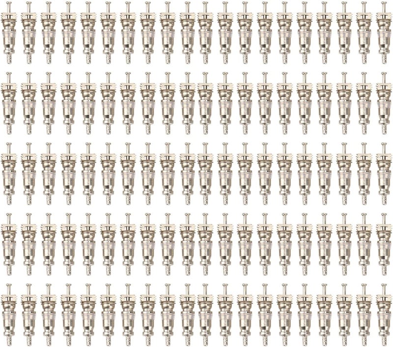 100PCS High Pressure Valve Stem Core, Car Air Conditioner Valve Core for R12 Series, Aluminum Alloy Copper Replacement Stem Core with High Hardness and Resistance for Automotive - Image 1