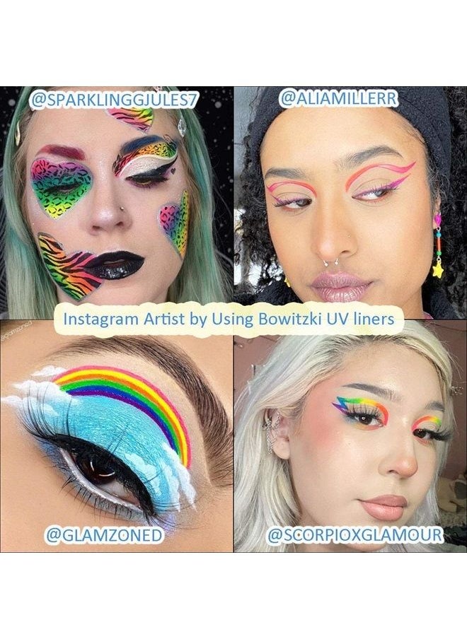 Bowitzki 9 Colors Water Activated Eyeliner Retro Hydra Liner Makeup Graphic Eyeliner UV Glow Fluorescent Color Face and Body Paint  - Image 4