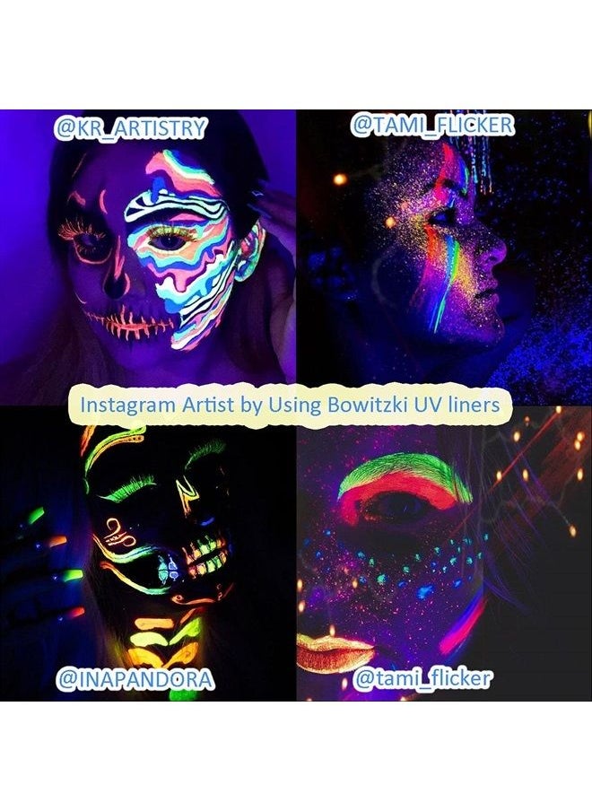 Bowitzki 9 Colors Water Activated Eyeliner Retro Hydra Liner Makeup Graphic Eyeliner UV Glow Fluorescent Color Face and Body Paint  - Image 5