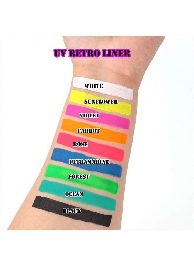 Bowitzki - 9 Colors Water Activated Eyeliner Retro Hydra Liner Makeup Graphic Eyeliner UV Glow Fluorescent Color Face and Body Paint - Image 1