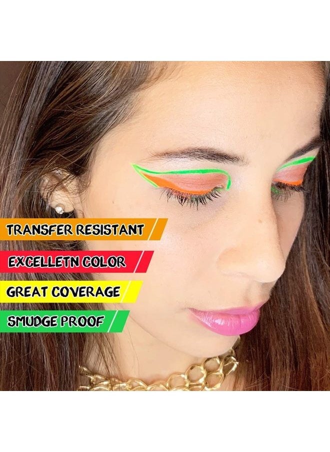 Bowitzki 9 Colors Water Activated Eyeliner Retro Hydra Liner Makeup Graphic Eyeliner UV Glow Fluorescent Color Face and Body Paint  - Image 3
