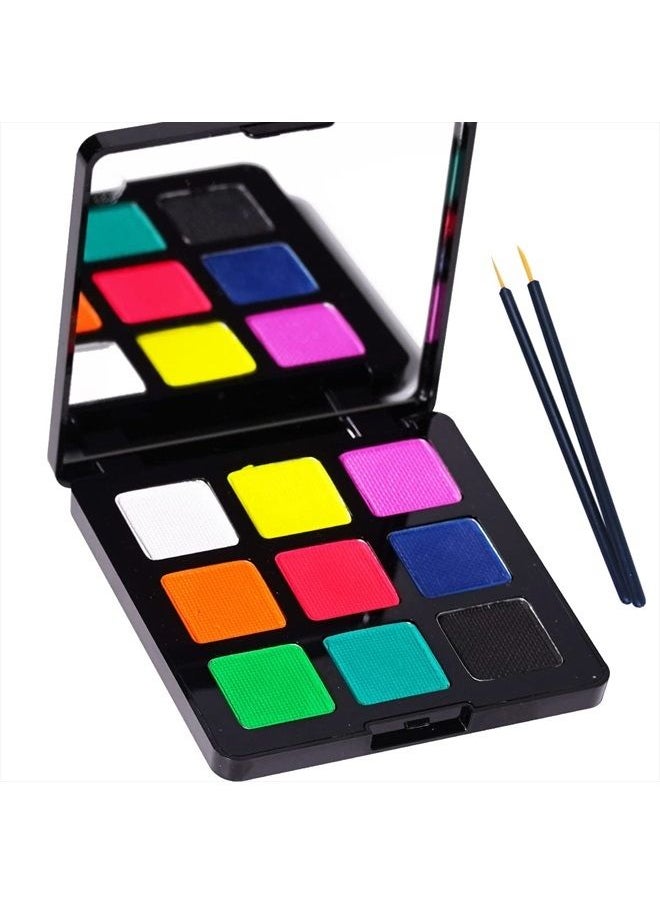 Bowitzki 9 Colors Water Activated Eyeliner Retro Hydra Liner Makeup Graphic Eyeliner UV Glow Fluorescent Color Face and Body Paint  - Image 1