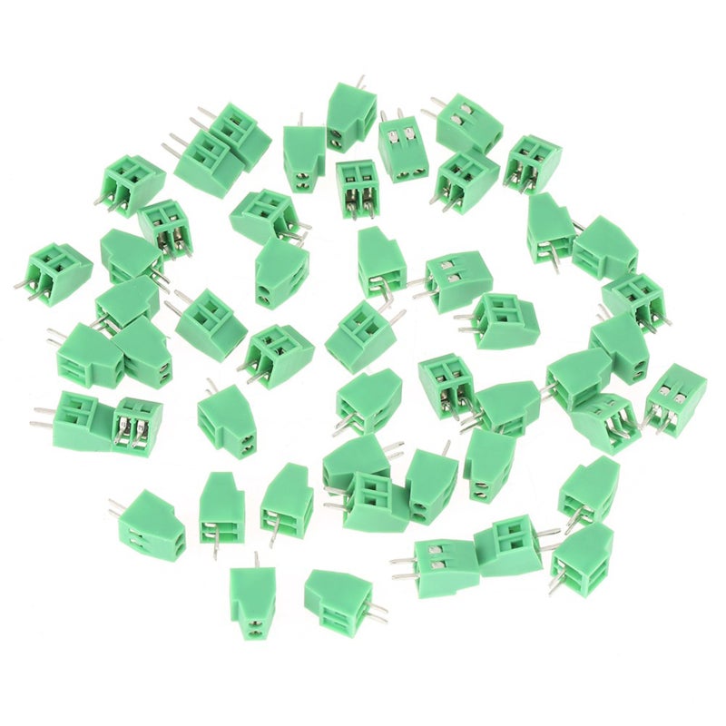 Terminal Blocks: 50Pcs 2.54mm Pitch, Accommodates 26-18 AWG Wires - 150 Vac 6 Amps Rating Screw Terminal for Electrical Projects - Image 1