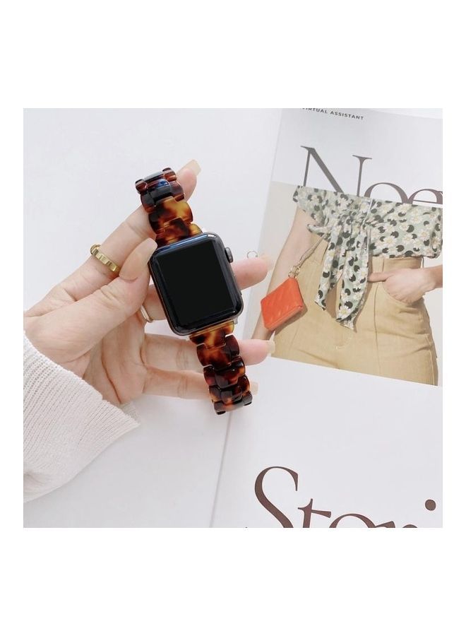 NIBEMINENT Resin Replacement Watchband For Apple Watch Series 7/6/5/4/3/2/1/SE 41/40/38mm Yellow/Black - Image 1