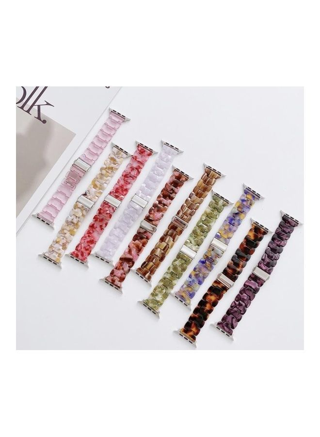 NIBEMINENT Resin Replacement Watchband For Apple Watch Series 7/6/5/4/3/2/1/SE 41/40/38mm Yellow/Black - Image 2