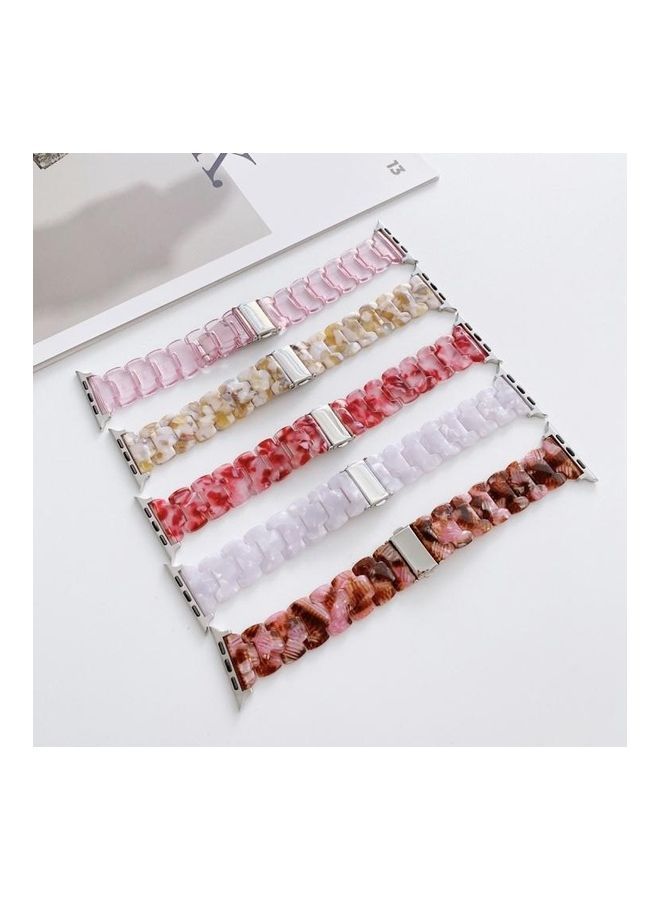 NIBEMINENT Resin Replacement Watchband For Apple Watch Series 7/6/5/4/3/2/1/SE 41/40/38mm Yellow/Black - Image 4