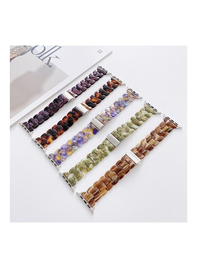 NIBEMINENT Resin Replacement Watchband For Apple Watch Series 7/6/5/4/3/2/1/SE 41/40/38mm Yellow/Black - Image 3