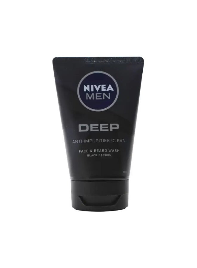 Nivea Men Deep Anti-Impurities Clean Face and Beard Wash with Black Carbon- 100ml