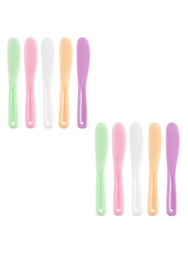 10 PCS PLASTIC COSMETIC SPATULA LARGE SKIN SPATULA MAKEUP COSMETIC MASK SPATULA REUSABLE COSMETIC SPOON MIXING DIY MASK TOOL