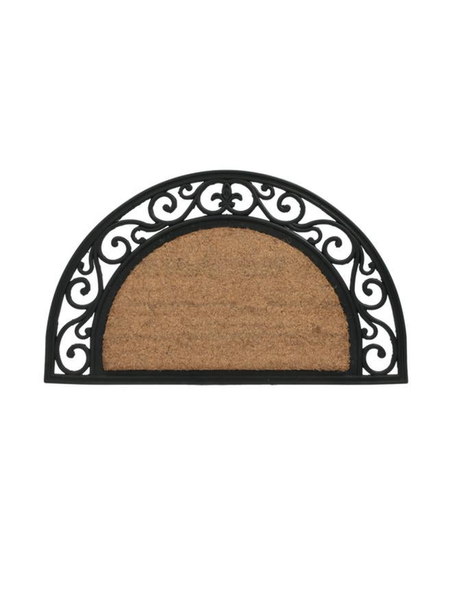 Hard And Durable Eco-Friendly Corel Rubber Border Door Mat Black And Beige 45 X 75Cm