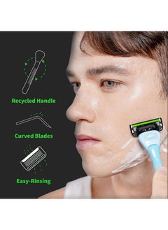 DORCO With Earth Razor With Pace 6 Pro Cartridges • Handle Made From Post Recycled Plastic • Premium Blades For Men And Women Body & Face Shaving • One Handle And 5 Cartridges  - Image 4