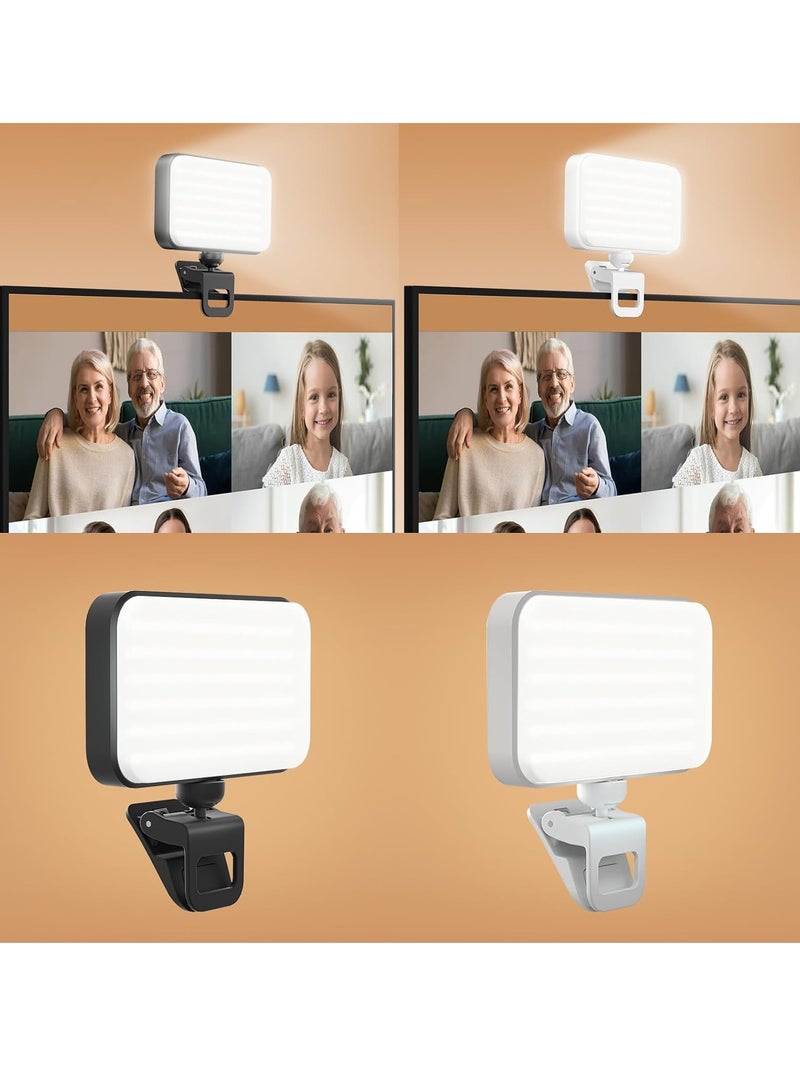 Photography Light Clip on Phone Laptop For Selfie Live Broadcasting Confrence Online Lesson Makeup Videos High Brightness 66 Beads Multiple Modes White - Image 4
