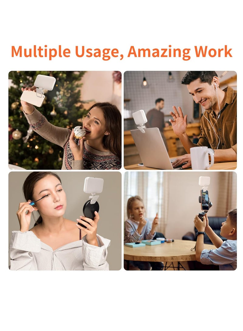 Photography Light Clip on Phone Laptop For Selfie Live Broadcasting Confrence Online Lesson Makeup Videos High Brightness 66 Beads Multiple Modes White - Image 5