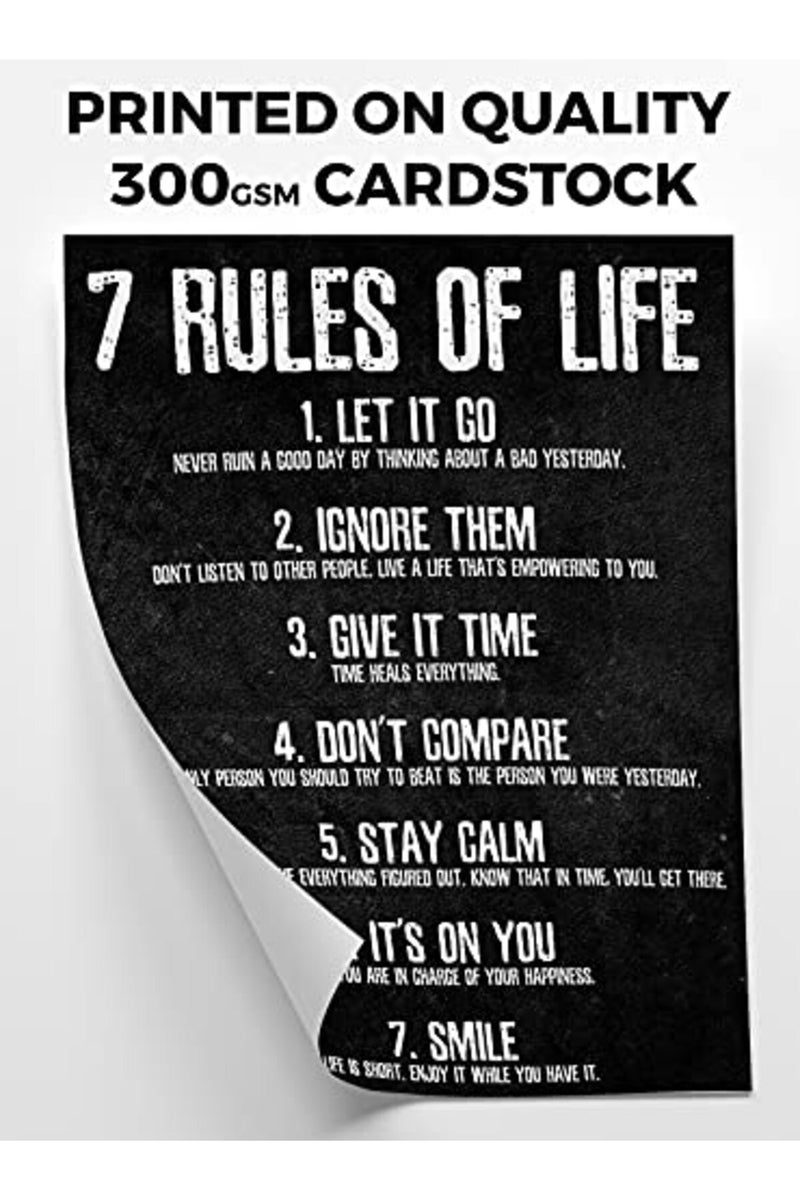 7 Rules of Life Motivational Poster - Printed on Premium Cardstock Paper - Sized 11 x 14 Inch - Perfect Print For Bedroom or Home Office - Image 4