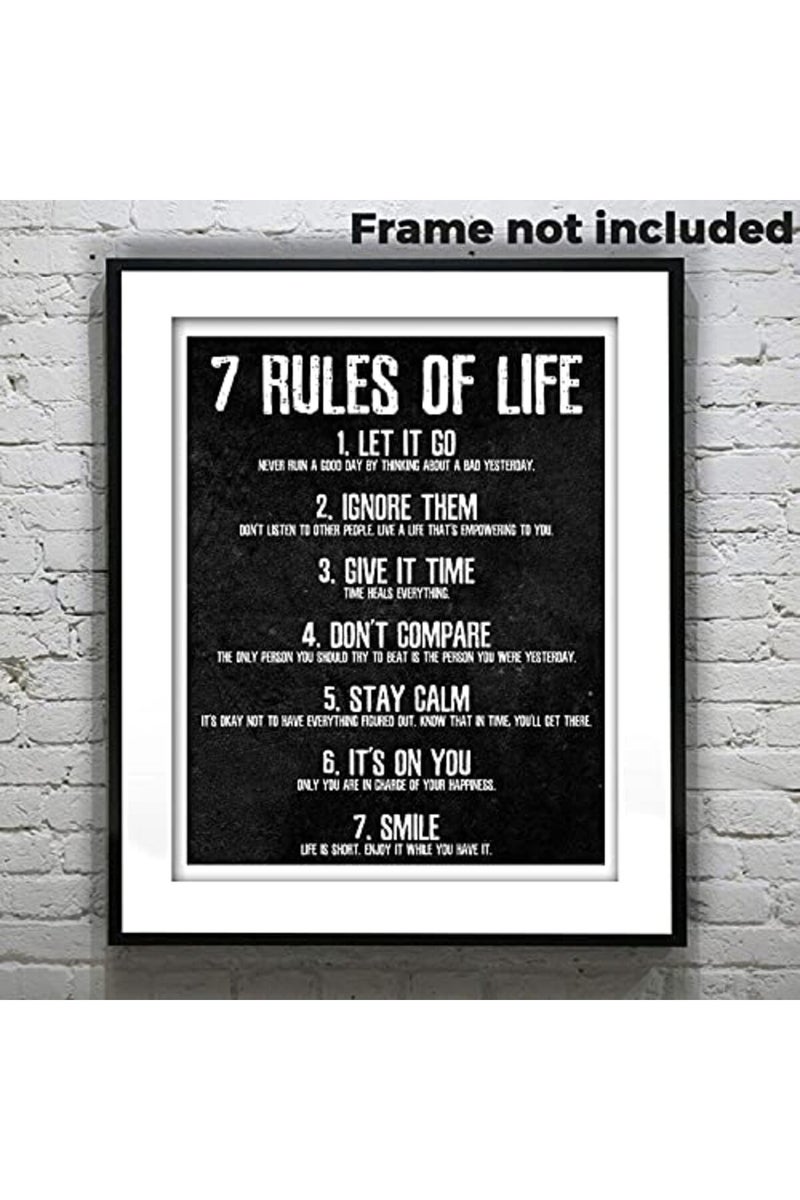 7 Rules of Life Motivational Poster - Printed on Premium Cardstock Paper - Sized 11 x 14 Inch - Perfect Print For Bedroom or Home Office - Image 5