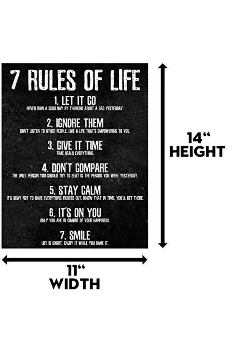 7 Rules of Life Motivational Poster - Printed on Premium Cardstock Paper - Sized 11 x 14 Inch - Perfect Print For Bedroom or Home Office - Image 3