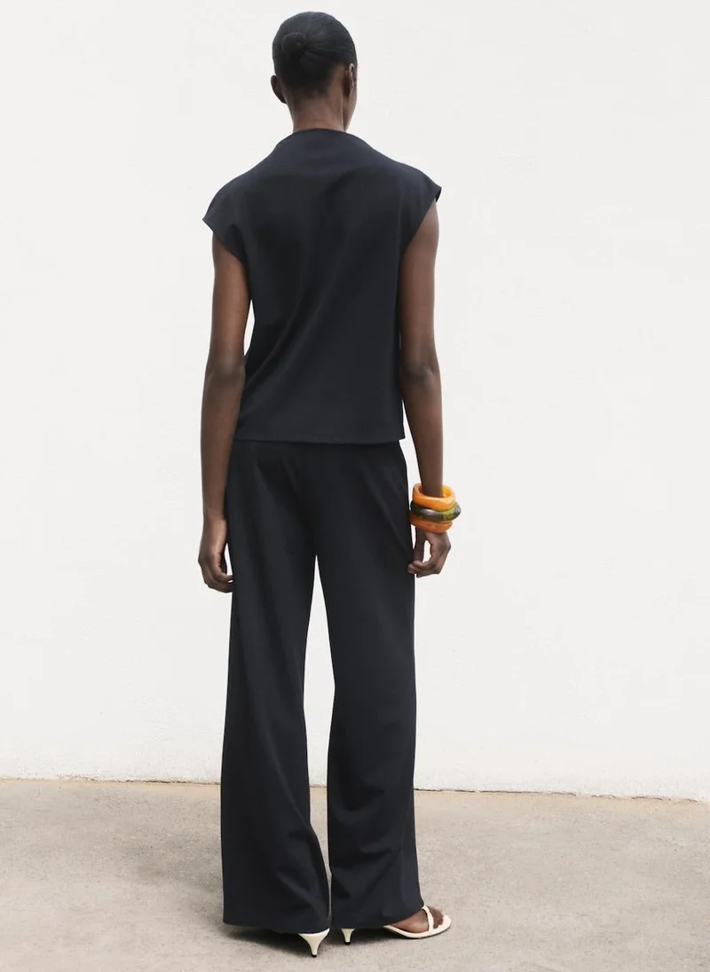 MANGO T-Shirt With Gathered Asymmetrical Neck