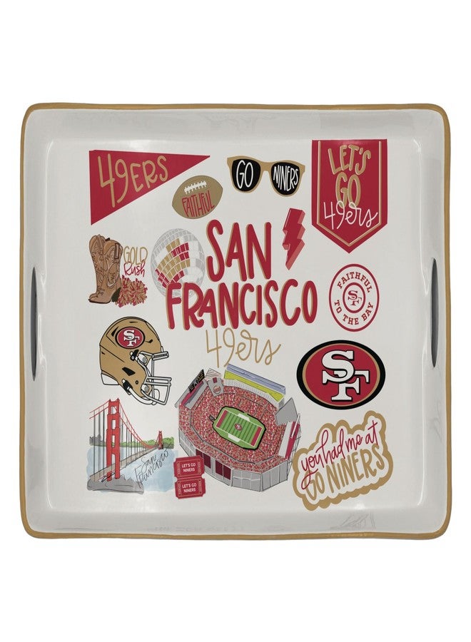 Proformance Home NFL San Francisco 49ers Loco Fan Large Serving Tray w/Handles - Image 1