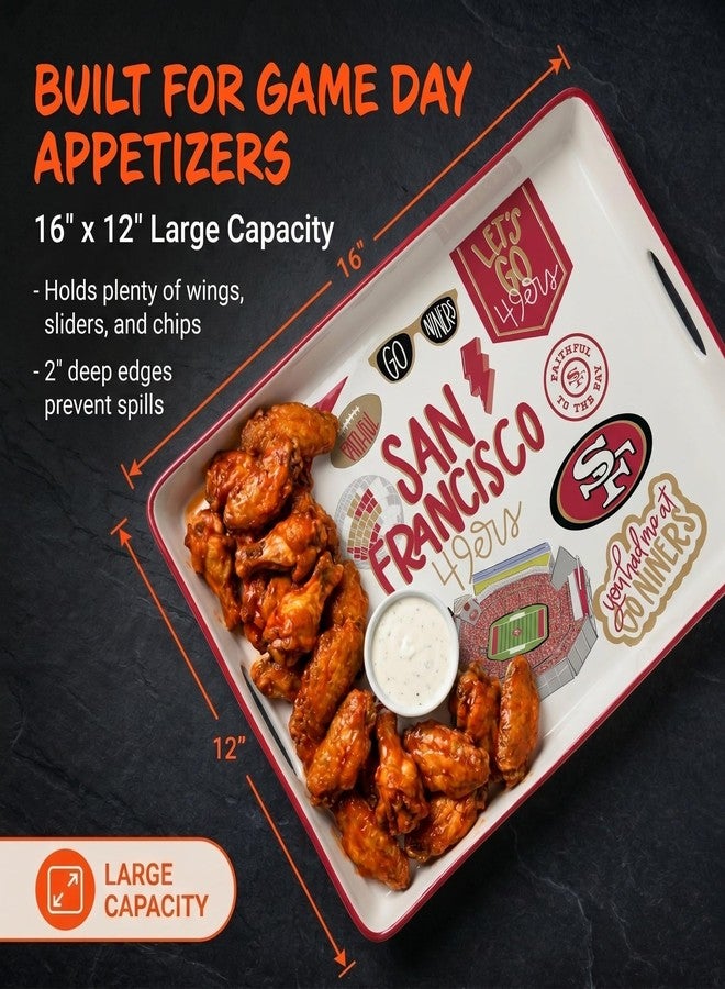 Proformance Home NFL San Francisco 49ers Loco Fan Large Serving Tray w/Handles - Image 3
