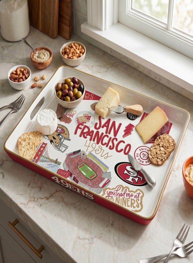 Proformance Home NFL San Francisco 49ers Loco Fan Large Serving Tray w/Handles - Image 2