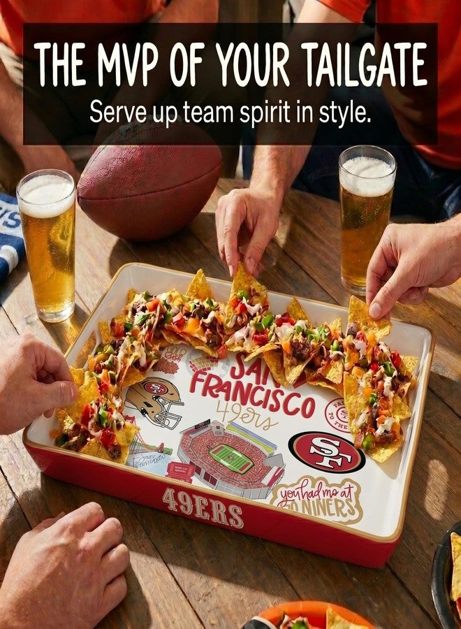 Proformance Home NFL San Francisco 49ers Loco Fan Large Serving Tray w/Handles - Image 4