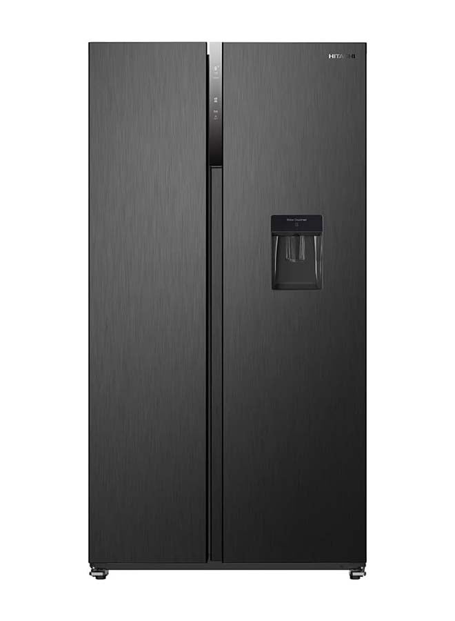 HITACHI Side by Side Refrigerator, 2 Door, 680L Gross / 525L Net, Dual Inverter, Water Dispenser, Surround Air Cooling, Quick Freezing, Energy Saving, Dark Inox – 520 kW HRSN9552DWDXAE Dark Inox - Image 1