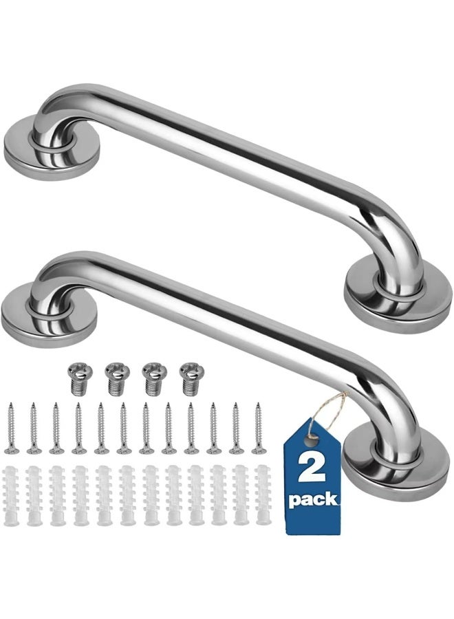 2-Pack Shower Grab Bars, Stainless Steel Bathroom Grab Bars, Shower Handles, Bathtub Handles, Shower Chair Safety Grab Bars, Grab Bars for Seniors and Disabled Persons (12 inches) - Image 1