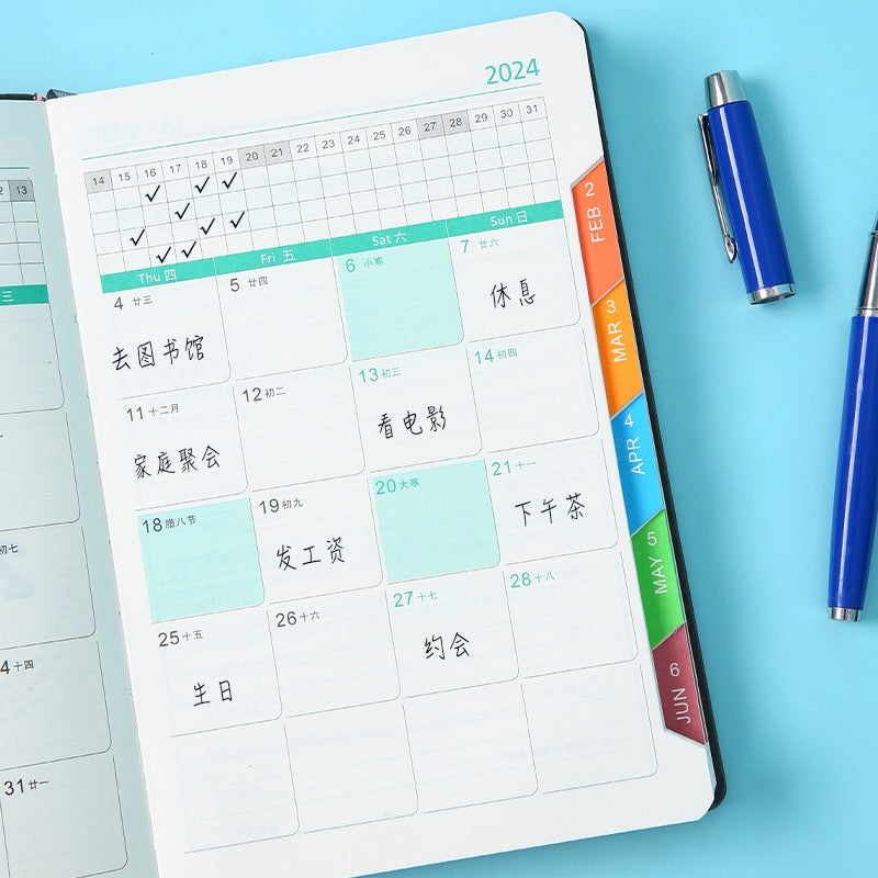 2024 Calendar Year Plan Book A5 Business Notebook Week Plan 365 Days Calendar Year Time Management Book - Image 4