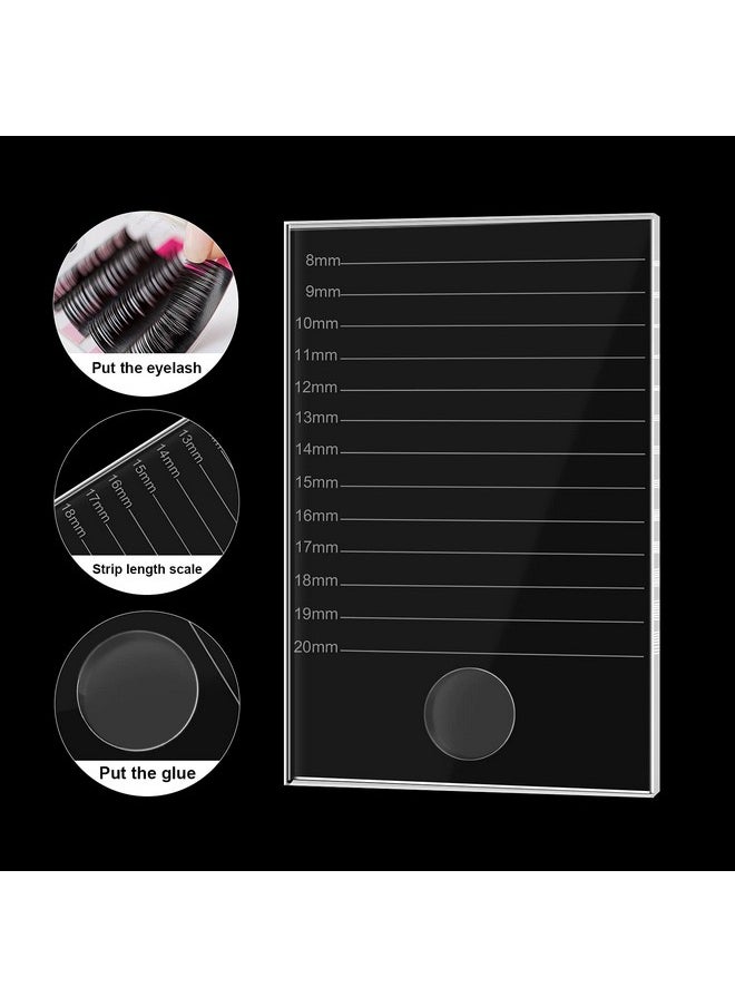 g2plus Crystal Glass False Lashes Adhesive Glue Pallet Holder For Eyelash Extensions 5.9'' X 3.9'' X 0.2''  - Image 4