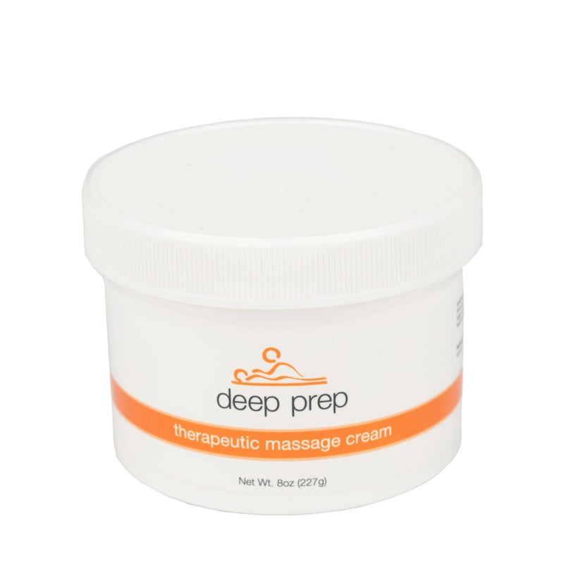 Sammons Preston Deep Prep Therapeutic Massage Cream, 8 oz, Non-Greasy Lotion for Massage Therapy, Professional-Grade Massage Cream with Essential Oils, Nut-Free Formula, Ideal for Deep Tissue Use - Image 1