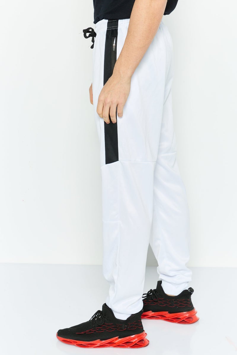 Rocawear Men Regular Fit Embroidered Logo Sweatpants, White - Image 3