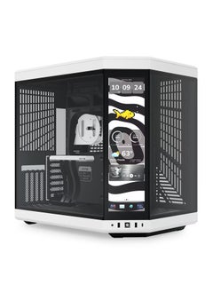 HYTE Y70 Touch Infinite Gaming Case (Panda Edition) - Modern Aesthetic Dual Chamber Panoramic Tempered Glass Mid-Tower ATX Computer Gaming Case with 14.5" Integrated Touchscreen & PCIE 4.0 Riser Cable  - Image 1