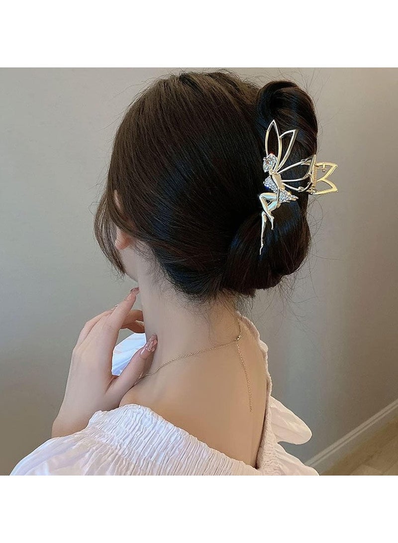 Goolsky Elegant Large-Inspired Hair Claw Clip with Pearl Tassel - Chic Alloy Shark Clamp, Sparkling Crystal Accents for Thick Hair, Ideal Birthday Gift - Image 3