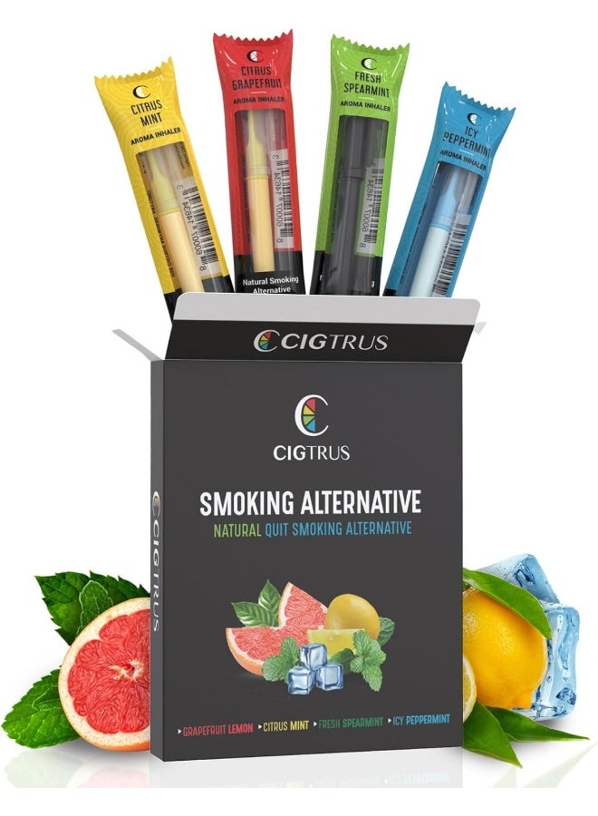 Cigtrus Oral Fixation Craving Relief Quit Smoking Aid Tobacco Free Nicotine Free Non-Electric Natural Support 4 Flavor Variety Pack - Image 1