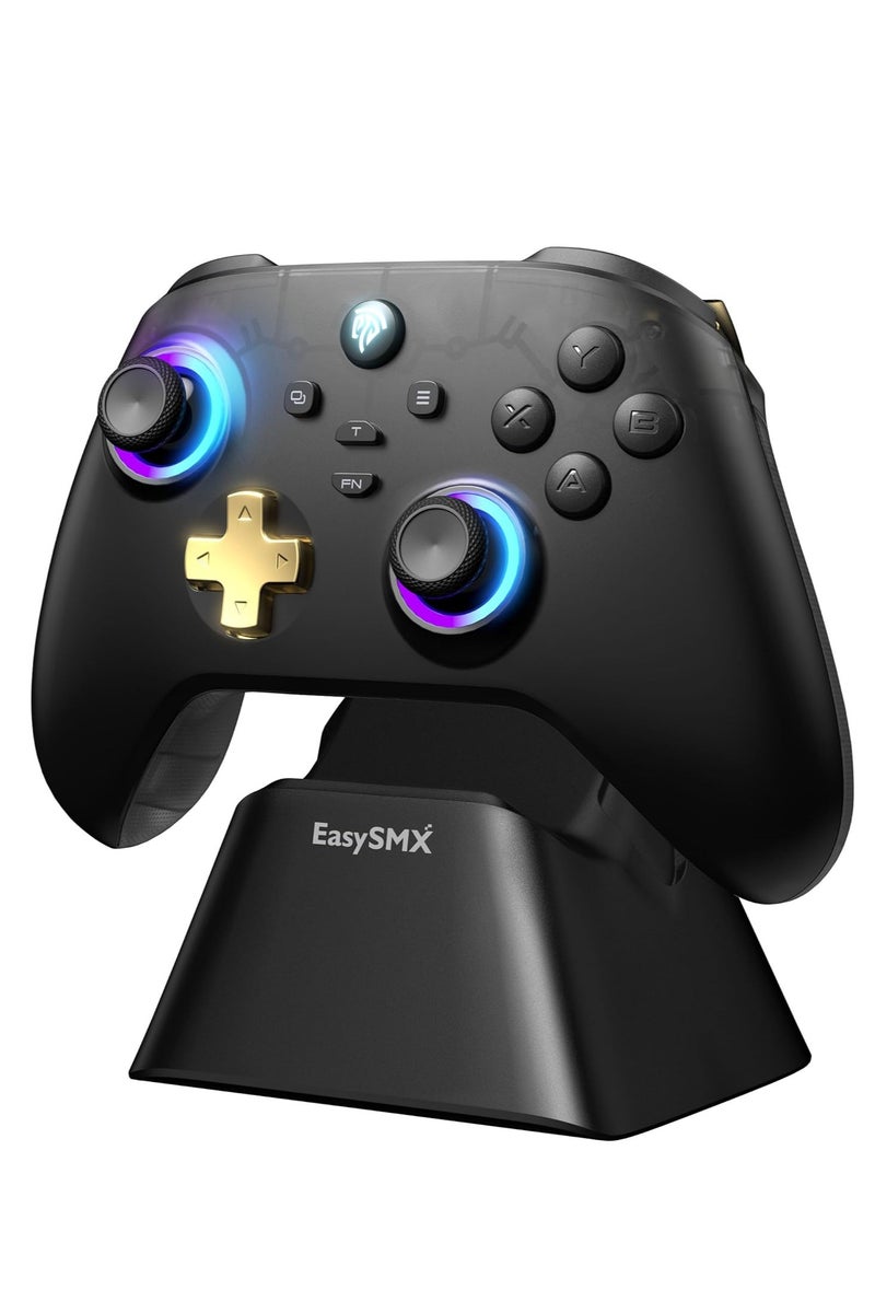 إيزي إس إم إكس وحدة تحكم لاسلكية EasySMX للكمبيوتر الشخصي مع مشغل عصا التحكم للشحن/RGB/Hall، ومفتاح تحكم D05 ببطارية قابلة لإعادة الشحن 1000 مللي أمبير في الساعة، ووحدة تحكم للهاتف المحمول للكمبيوتر الشخصي/Switch/Android/iOS Mobile - Image 1