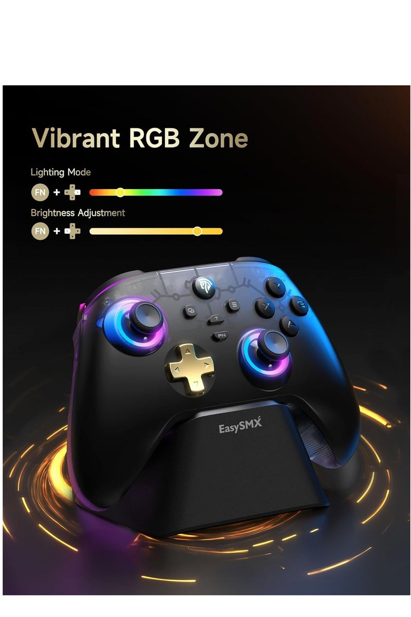 إيزي إس إم إكس وحدة تحكم لاسلكية EasySMX للكمبيوتر الشخصي مع مشغل عصا التحكم للشحن/RGB/Hall، ومفتاح تحكم D05 ببطارية قابلة لإعادة الشحن 1000 مللي أمبير في الساعة، ووحدة تحكم للهاتف المحمول للكمبيوتر الشخصي/Switch/Android/iOS Mobile - Image 2