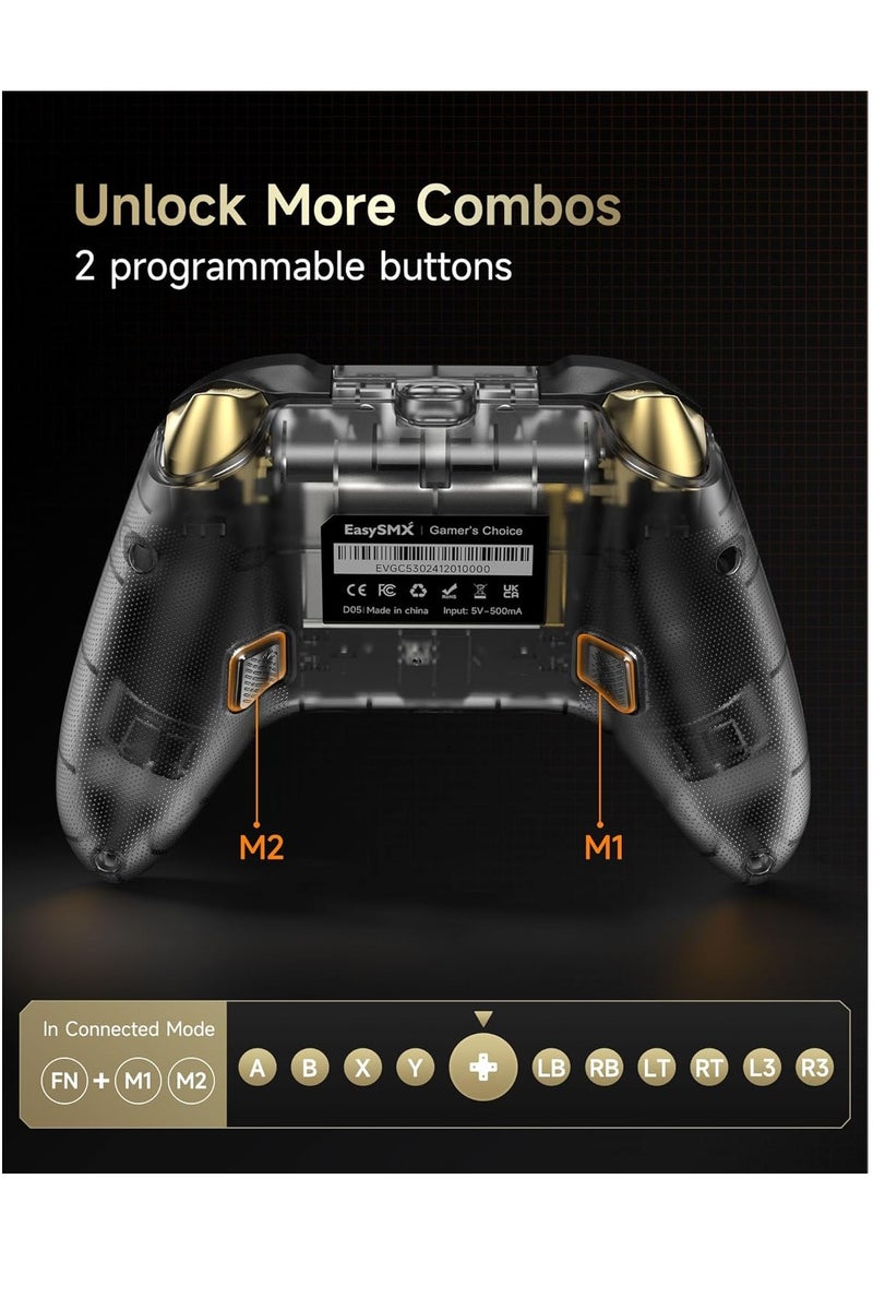إيزي إس إم إكس وحدة تحكم لاسلكية EasySMX للكمبيوتر الشخصي مع مشغل عصا التحكم للشحن/RGB/Hall، ومفتاح تحكم D05 ببطارية قابلة لإعادة الشحن 1000 مللي أمبير في الساعة، ووحدة تحكم للهاتف المحمول للكمبيوتر الشخصي/Switch/Android/iOS Mobile - Image 3