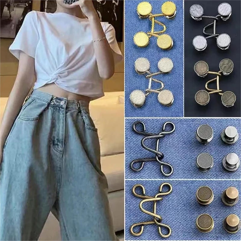 Pant Waist Tightener Pant Waist Tightener 18Sets Metal Jeans Button Snaps Adjustable Pants Pins Clips Reduce Buttons Clothing Buckles(Large Bronze (27mm)) - Image 3