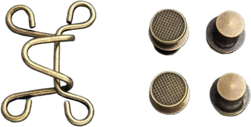Pant Waist Tightener Pant Waist Tightener 18Sets Metal Jeans Button Snaps Adjustable Pants Pins Clips Reduce Buttons Clothing Buckles(Large Bronze (27mm)) - Image 1