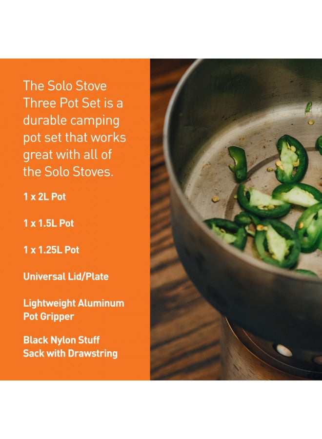 Solo Stove مجموعة أواني الطهي 3 من سولو ستوف - أدوات مطبخ من الفولاذ المقاوم للصدأ للتخييم والتنزه | مشبك وعاء متضمن لطهي المخيم على موقد الصواريخ - Image 4